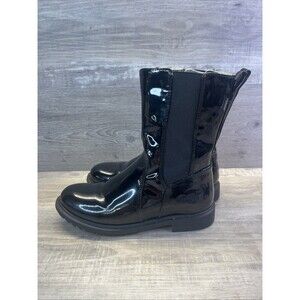 Lelli Kelly Girls 3.5  Black Patent Leather Side Zip Mid Calf Boots 35